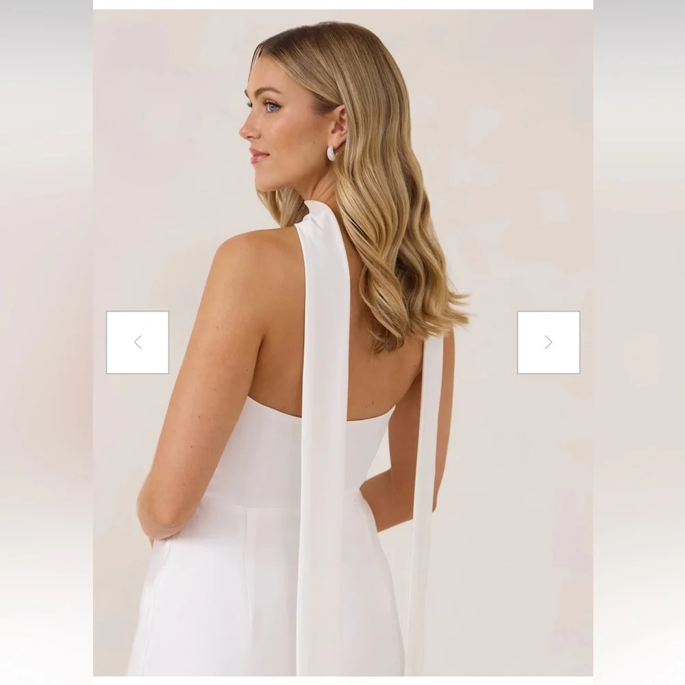 Park & Fifth White Satin Neck Wrap Scarf - Picture 2 of 7